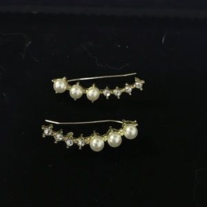 Gold color and Pearl earrings